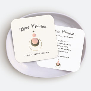 Moderne Bobo Celestial Moon Star Business Card Quadratische Visitenkarte