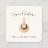 Moderne Bobo Celestial Moon Star Business Card Quadratische Visitenkarte (Vorderseite)