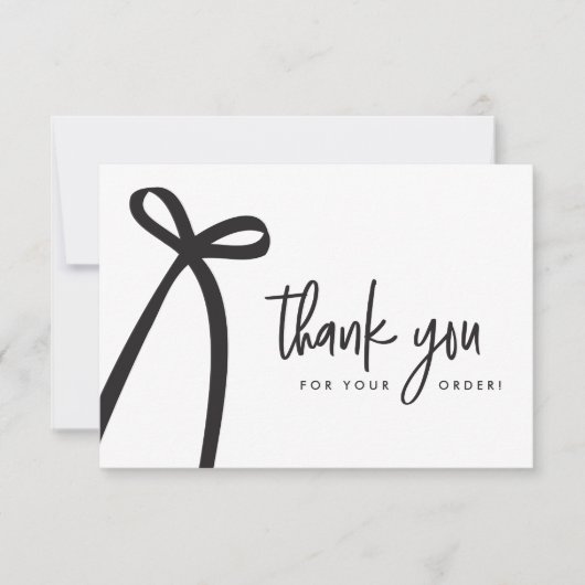Moderne Bogen Custom Geschäft Handlettering Dankeskarte (Vorderseite)
