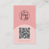 Moderne Bogen-Make-up-pinke Foto-QR-Code-Logo Visitenkarte (Rückseite)