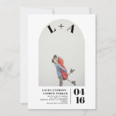 Moderne Bogen mutige minimalistische Initialen Fot Einladung (Vorderseite)