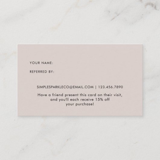 Moderne Bögen vermitteln einen Freund Empfehlungskarte (Rückseite)