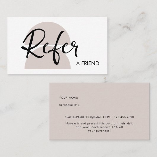 Moderne Bögen vermitteln einen Freund Empfehlungskarte (Vorne/Hinten)