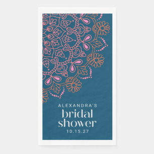 Moderne Boheme-Blau-Mandala-Brautparty-Brauch Benu Serviette