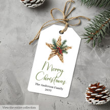 Moderne Bohemian-Aquarell-Weihnachtsgeschenkanhäng