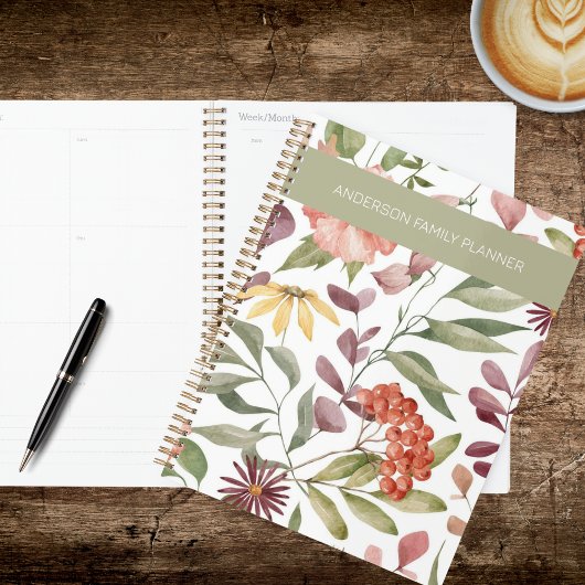 Moderne Bohemian Blumen Planer