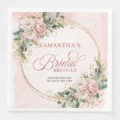 Moderne Bohemian Dusty Pink Eucalyptus Braut Showe Serviette (Vorderseite)