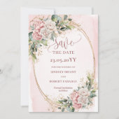 Moderne Bohemian Dusty Pink Eukalyptus Save The Da Date (Vorderseite)