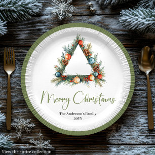 Moderne Bohemian Erdige Neutrale Weihnachts-Tischd Pappteller