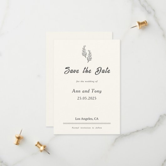 Moderne Bohemian Wüstenromanze | Save the Date (Vorderseite/Rückseite Beispiel)