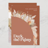 Moderne, bohemianisch getrocknete botanische Palme Feiertagskarte (Vorne/Hinten)