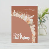 Moderne, bohemianisch getrocknete botanische Palme Feiertagskarte (Stehend Vorderseite)