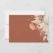 Moderne bohemianische Terracotta Pampas Gras Hochz RSVP Karte (Rückseite)
