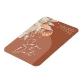 Moderne bohemianische Terracotta Pampas Gras stilv Magnet (Linke Seite)