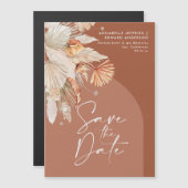 Moderne bohemianische Terracotta Pampas Gras stilv Magneteinladung (Vorne/Hinten)