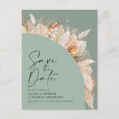 Moderne bohemianische Terracotta Pampas Gras Weide Ankündigungspostkarte (Vorderseite)