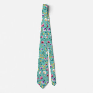 Moderne bohemianische Wasserfarben-Blumen3 Krawatte