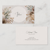 Moderne Bohemisch erdgetrocknete botanische Pflanz Visitenkarte (Vorne/Hinten)