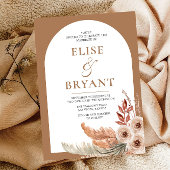 Moderne Bohemische Arch Floral Wedding Einladung