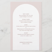 Moderne Bohemische Arch Wedding-Menükarte mit Name (Vorderseite)