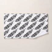 Moderne Bohemische Black Tribal Feathers Badhandtuch Set (Handtuch)