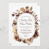 Moderne Bohemische Blumenzarge Einladung (Vorne/Hinten)