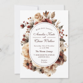 Moderne Bohemische Blumenzarge Einladung