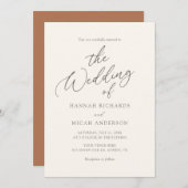 Moderne Bohemische Burnt Orange Hochzeitseinladung Einladung (Vorne/Hinten)