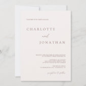 Moderne Bohemische Creme & Mauve Foto Hochzeit Einladung (Vorderseite)