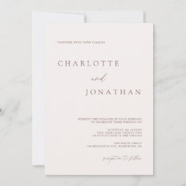 Moderne Bohemische Creme & Mauve Wedding Einladung