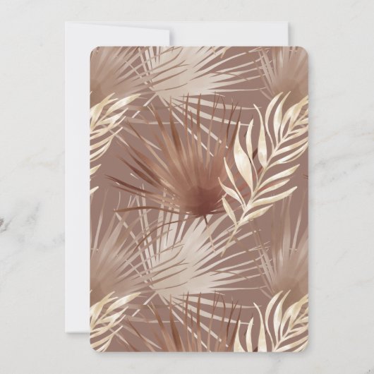 Moderne Bohemische Hochzeit mit floralen Fotos Einladung (Rückseite)