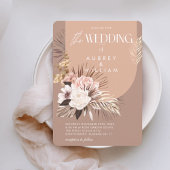 Moderne Bohemische Hochzeit mit floralen Wasserfar Einladung