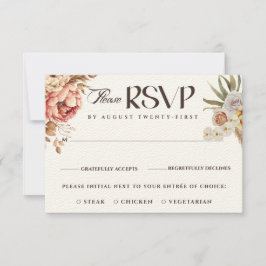 Moderne Bohemische Hochzeit mit floralen Wasserfar Einladung