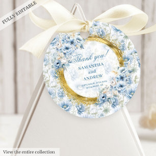 Moderne Bohemische Light Blue Gold Gastgeschenk Ho Geschenkanhänger