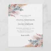 Moderne Bohemische Pampas-Grass-Hochzeit Einladung (Vorderseite)