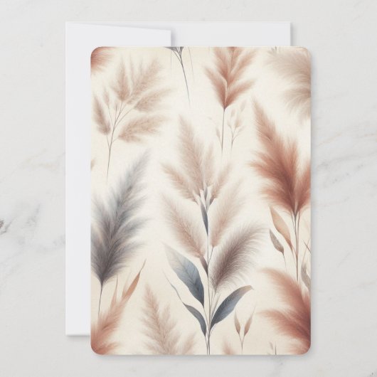 Moderne Bohemische Pampas-Hochzeit Einladung (Rückseite)