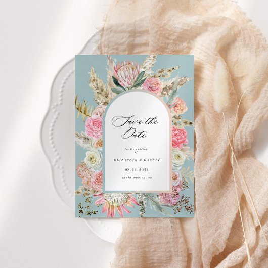 Moderne Bohemische Save the Date-Karte Date