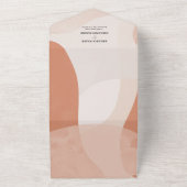 Moderne Bohemische Terracotta Abstrakte Hochzeit All In One Einladung (Außenbereich)