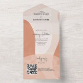 Moderne Bohemische Terracotta Abstrakte Hochzeit All In One Einladung (Innen Boden)