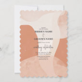 Moderne Bohemische Terracotta Abstrakte Hochzeit Einladung (Vorderseite)