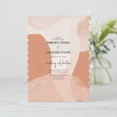 Moderne Bohemische Terracotta Abstrakte Hochzeit Einladung (Stehend Vorderseite)