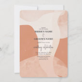 Moderne Bohemische Terracotta Abstrakte Hochzeit Einladung (Vorderseite)