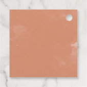 Moderne Bohemische Terracotta Abstrakte Hochzeit Geschenkanhänger (Rückseite)