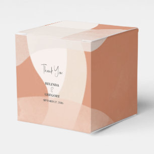 Moderne Bohemische Terracotta Abstrakte Hochzeit Geschenkschachtel