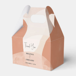 Moderne Bohemische Terracotta Abstrakte Hochzeit Geschenkschachtel