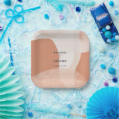 Moderne Bohemische Terracotta Abstrakte Hochzeit Pappteller (Party)