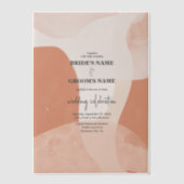 Moderne Bohemische Terracotta Abstrakte Hochzeit Pergament Einladungen (Vorderseite)