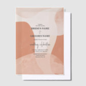 Moderne Bohemische Terracotta Abstrakte Hochzeit Pergament Einladungen (Versetzt)