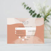 Moderne Bohemische Terracotta Abstrakte Hochzeit RSVP Karte (Stehend Vorderseite)
