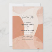 Moderne Bohemische Terracotta Abstrakte Hochzeit Save The Date (Vorderseite)